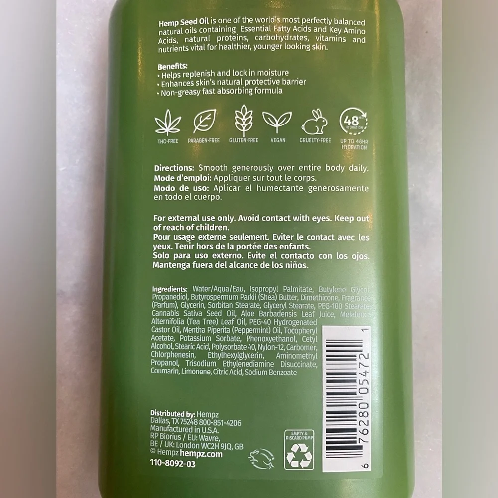Hempz Tea Tree Herbal Body Moisturizer 17oz with Pump - Picture 3 of 3